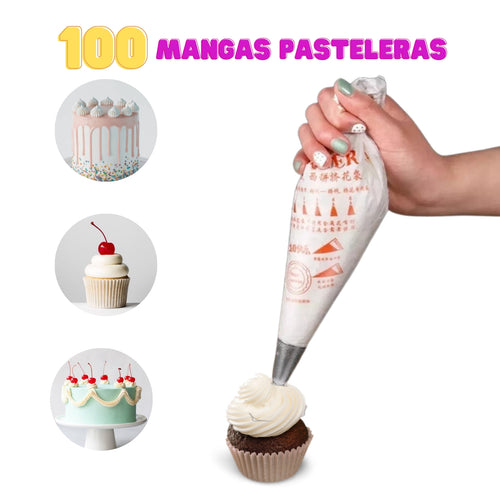 100 Manga Desechable,pastelera,repostería, 29cm X17cm,decora OnlyShop Mexico