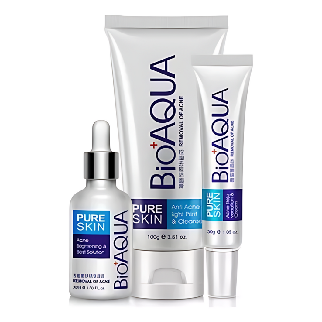 Set De 3 Pure Skin Bioaqua Retira Acne Espinillas Grasa OnlyShop Mexico