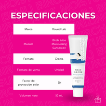 Cargar imagen en el visor de la galería, Round Lab Birch Juice Moisturizing Sunscreen Spf 50+ Pa OnlyShop Mexico
