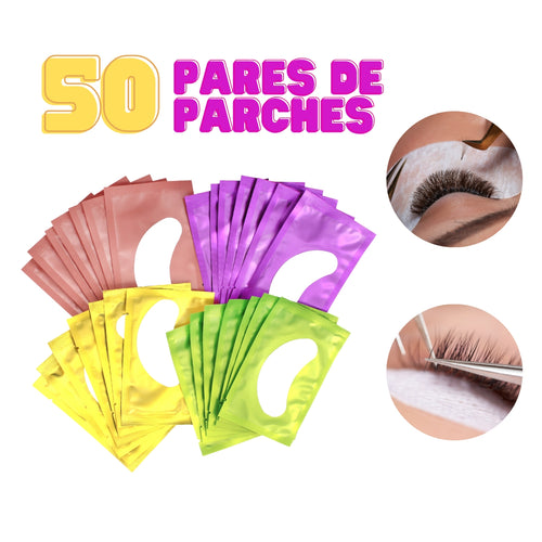 50 Pares Parches Empaque Rosa Plata Morado Caducidad 1 Año OnlyShop Mexico