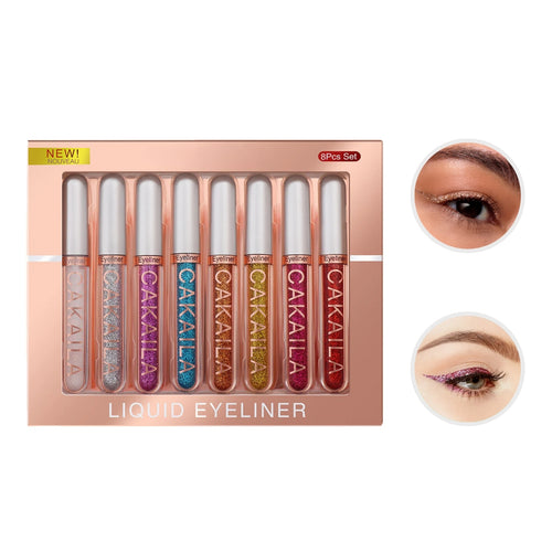 Set Delineadores De Ojos Líquido 8pcs Glitter Onlyshop Mexico