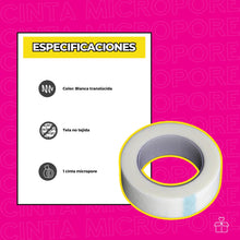 Cargar imagen en el visor de la galería, Cinta Micropore Extensiones De Pestañas Mink 1x1 Sin Pelusa OnlyShop Mexico
